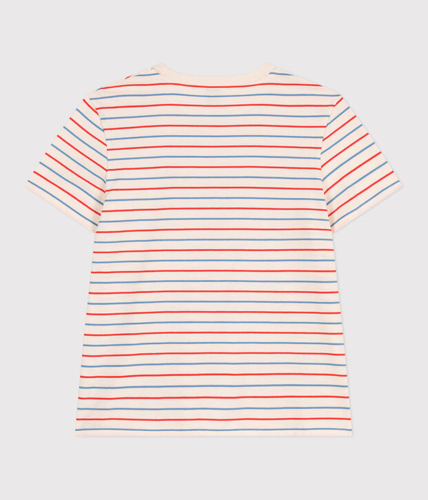 Tee-shirt Femme Le Droit en coton ray&eacute; &eacute;cru/multicouleur