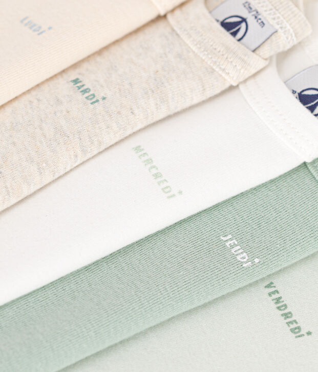 Lot de 5 bodies manches longues  en coton b&eacute;b&eacute; multicouleur