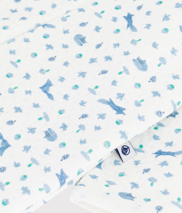 Pyjama b&eacute;b&eacute; en tubique imprim&eacute; renard blanc/multicouleur