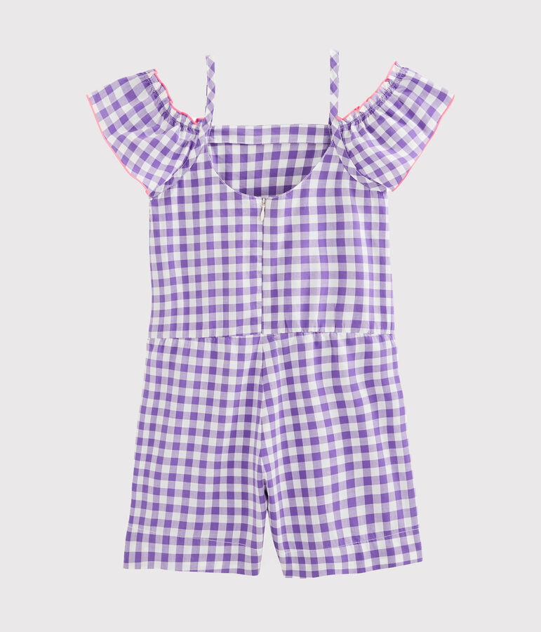 Combinaison enfant fille violet/blanc