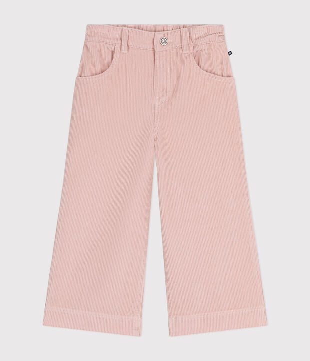 Pantalon en velours enfant fille rose
