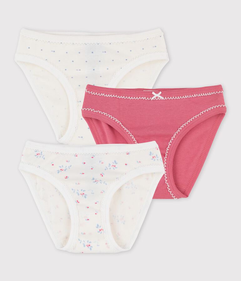 Lot de 3 culottes petite fille en coton multicouleur