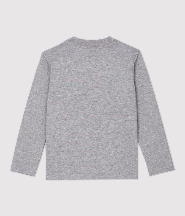 Tee-shirt manches longues en coton enfant gar&ccedil;on gris