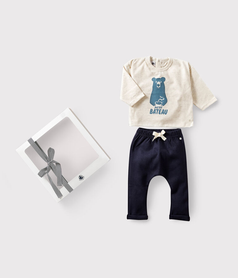 Coffret cadeau b&eacute;b&eacute; tee-shirt et pantalon multicouleur