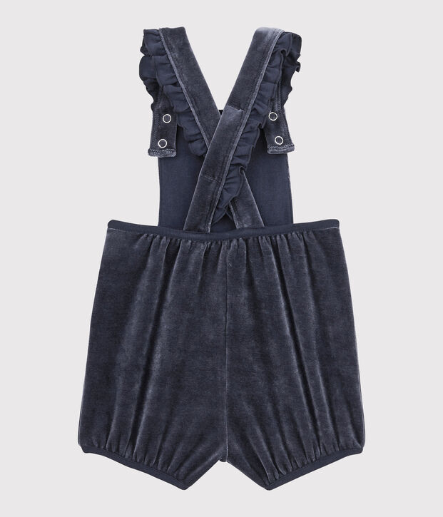 Salopette courte b&eacute;b&eacute; fille bleu marine