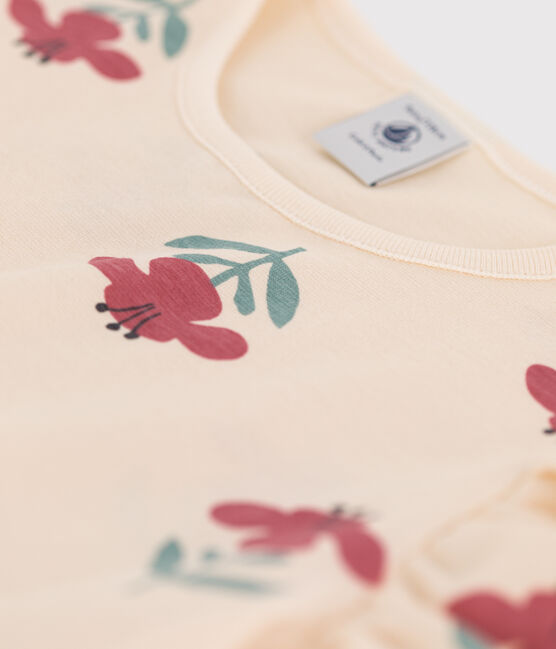 Tee-shirt imprimé en coton enfant fille blanc AVALANCHE+ENNEIGE/ MULTICO