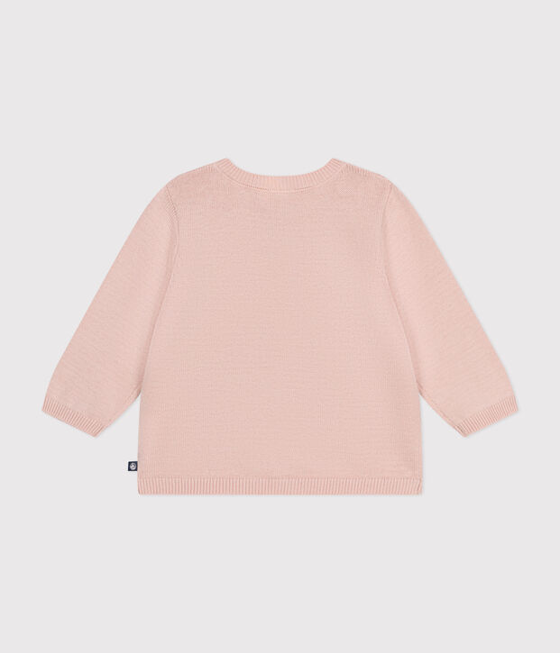 Cardigan en tricot de coton ajour&eacute; b&eacute;b&eacute; rose