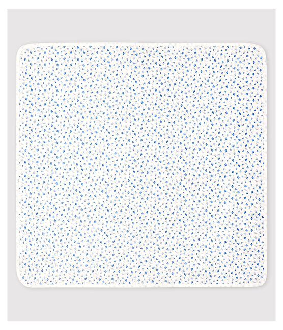 Drap de maternité bébé en coton biologique blanc MARSHMALLOW/bleu COOL