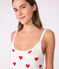 Nuisette en coton Femme blanc/rouge