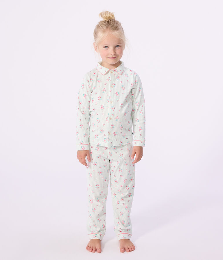 Pyjama boutonn&eacute; enfant en coton  imprim&eacute; MARSHMALLOW/ AMANDIER/ MULTICO