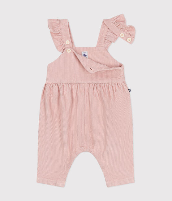 Salopette en velours bébé rose SALINE