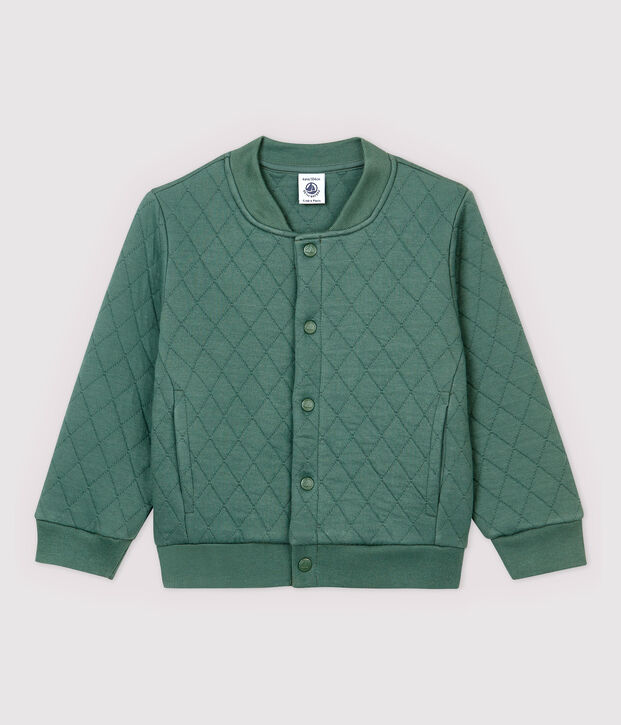 Cardigan esprit teddy en tubique enfant gar&ccedil;on vert