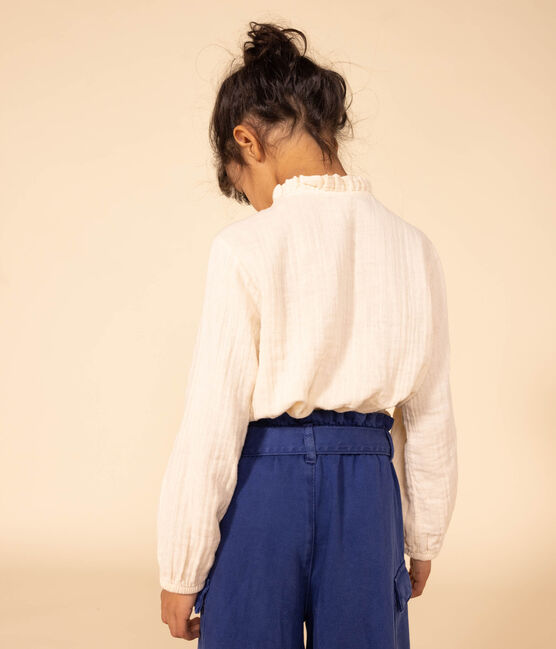Blouse en gaze de coton enfant fille écru AVALANCHE