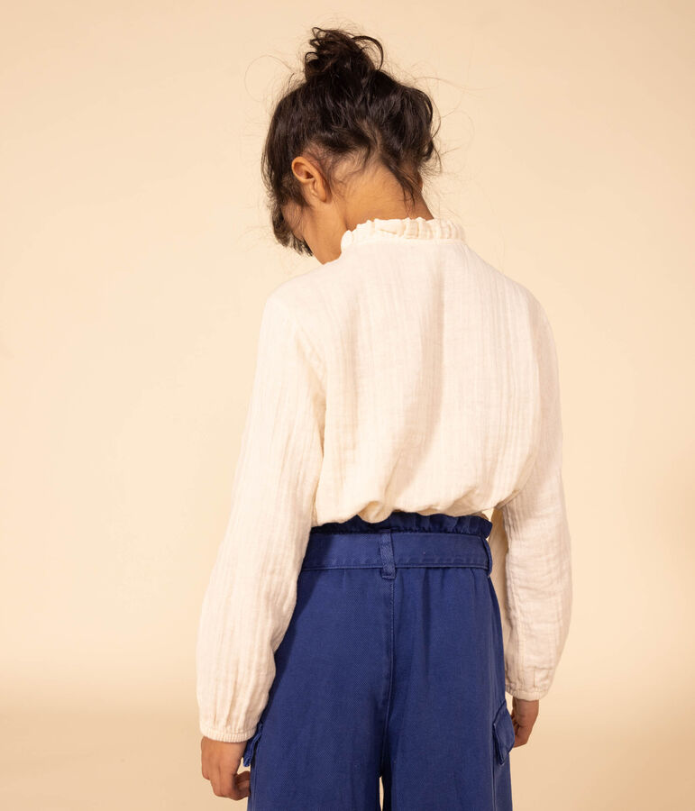 Blouse en gaze de coton enfant fille &eacute;cru AVALANCHE
