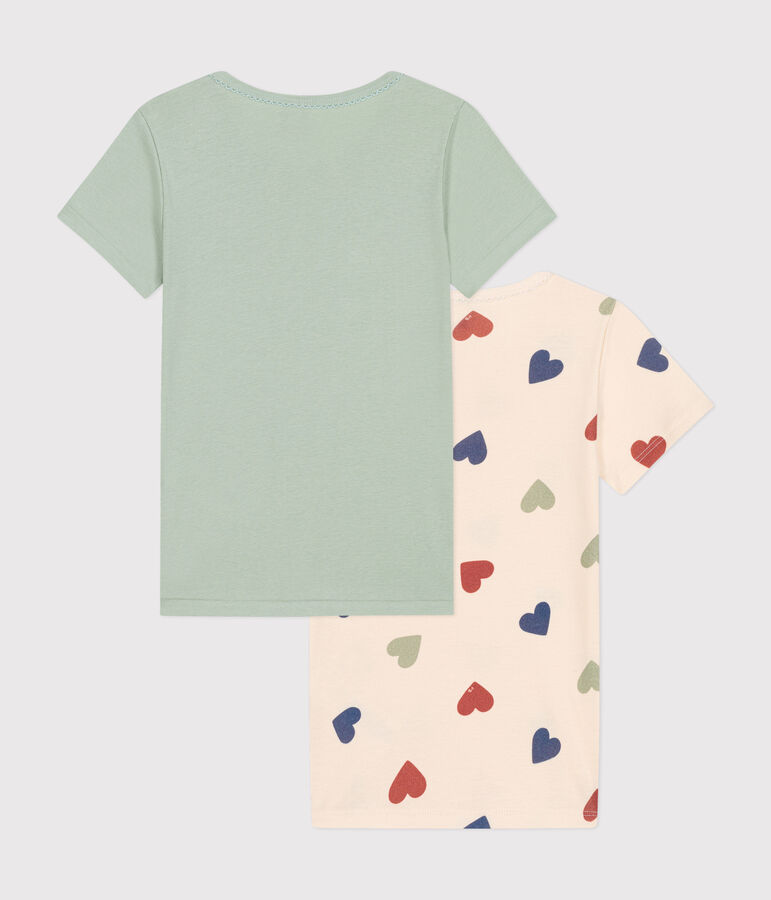 Lot de 2 tee-shirts &agrave; manches courtes c&oelig;ur en coton enfant variante 1