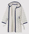 Robe de chambre étoiles en polaire enfant gris BELUGA/blanc ECUME