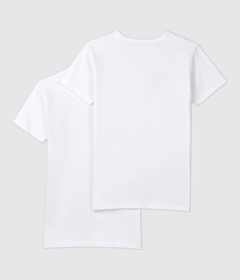 Lot de 2 tee-shirts manches courtes blancs gar&ccedil;on variante 1