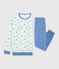 Pyjama enfant en velours imprim&eacute; &eacute;toiles bleu/multicouleur