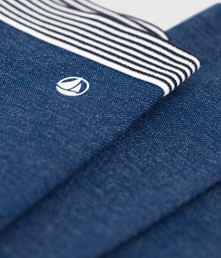 Jegging en molleton effet denim enfant fille bleu/beige