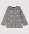 Blouse manches longues bébé fille bleu SMOKING/blanc MARSHMALLOW