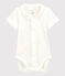 Body manches courtes à col blanc bébé en coton biologique blanc MARSHMALLOW
