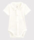 Body manches courtes à col blanc bébé en coton biologique