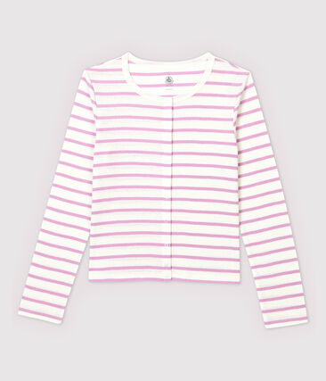 PETIT BATEAU - Cardigan en coton/lin rayé Femme