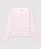 Cardigan en coton/lin rayé Femme blanc MARSHMALLOW/rose BOHEME