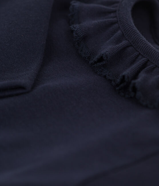 Body manches longues bébé à collerette en coton bleu SMOKING