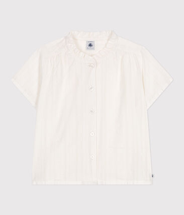 Blouse enfant en coton manches courtes unie