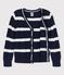 Cardigan en coton enfant garçon bleu SMOKING/blanc MARSHMALLOW