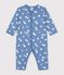 Pyjama b&eacute;b&eacute; en coton sans pieds imprim&eacute; c&oelig;urs bleu/blanc
