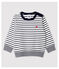 Sweatshirt rayures marinières en coton bébé garçon blanc MARSHMALLOW/bleu SMOKING