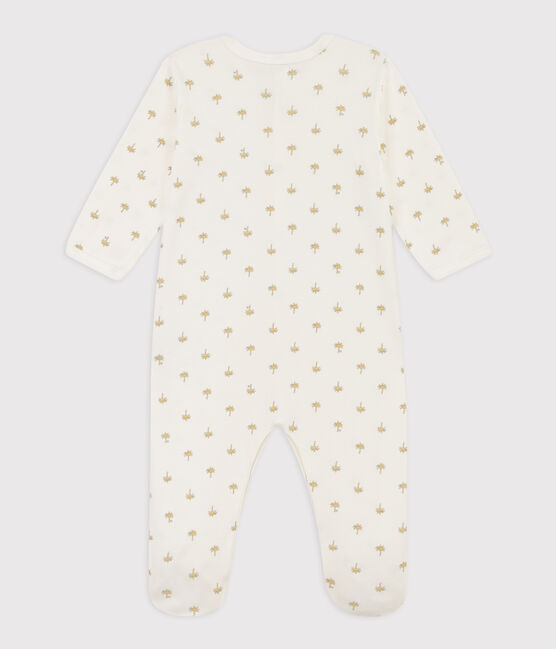 Dors-bien palmiers en coton blanc MARSHMALLOW/blanc MULTICO