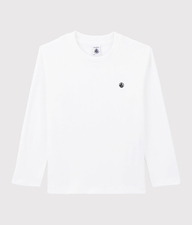 Tee-shirt en coton enfant fille - gar&ccedil;on blanc