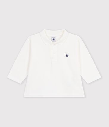 Polo bébé en coton à manches longues uni