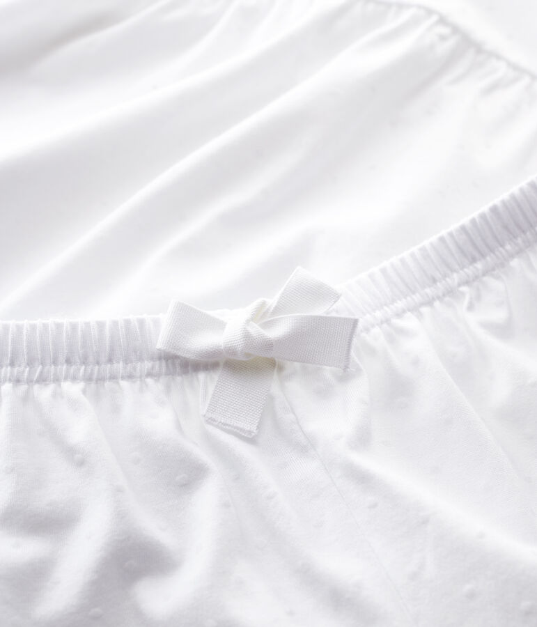 Pyjacourt blanc fille-femme en coton fin blanc ECUME