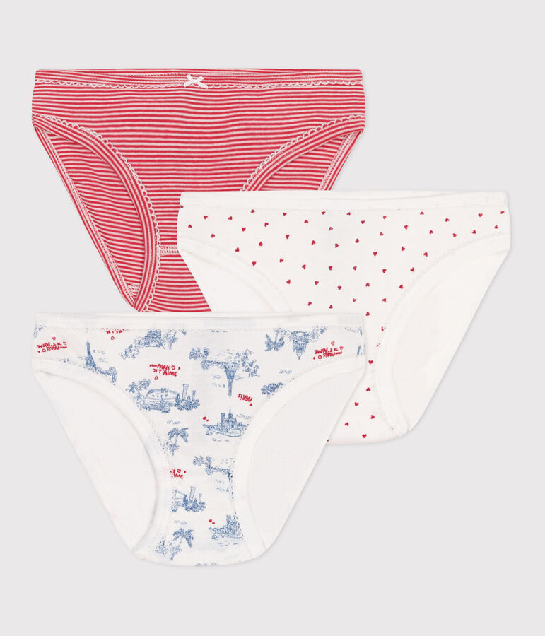 Lot de 3 culottes enfant en coton imprim&eacute; Paris multicouleur