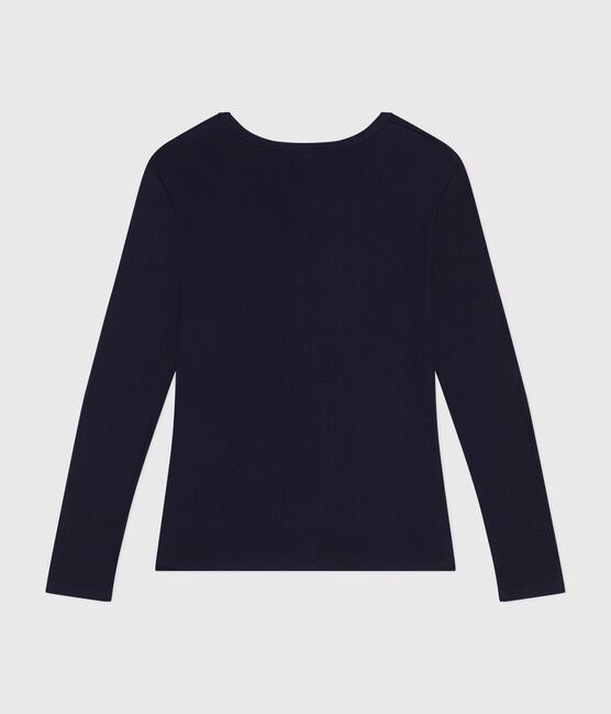 Tee-shirt l'Iconique manches longues en côte unie femme bleu SMOKING