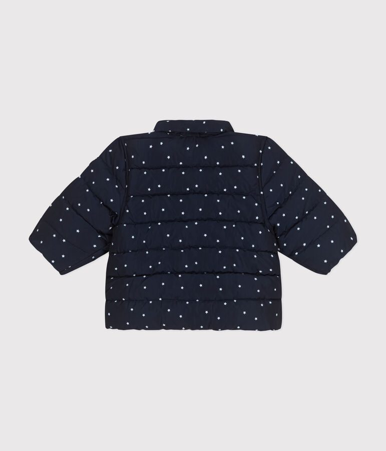 Doudoune imprim&eacute;e capuche r&eacute;tractable b&eacute;b&eacute; bleu SMOKING/blanc MARSHMALLOW