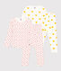 Lot de 2 pyjamas coeur et fleur petite fille en coton