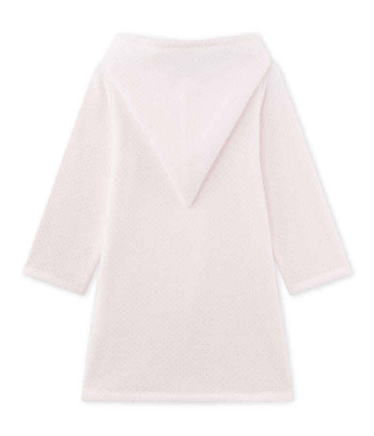 Robe de chambre petite fille rose/gris