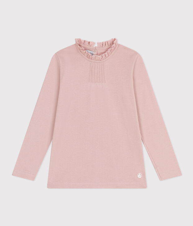 Tee-shirt manches longues en coton enfant fille rose
