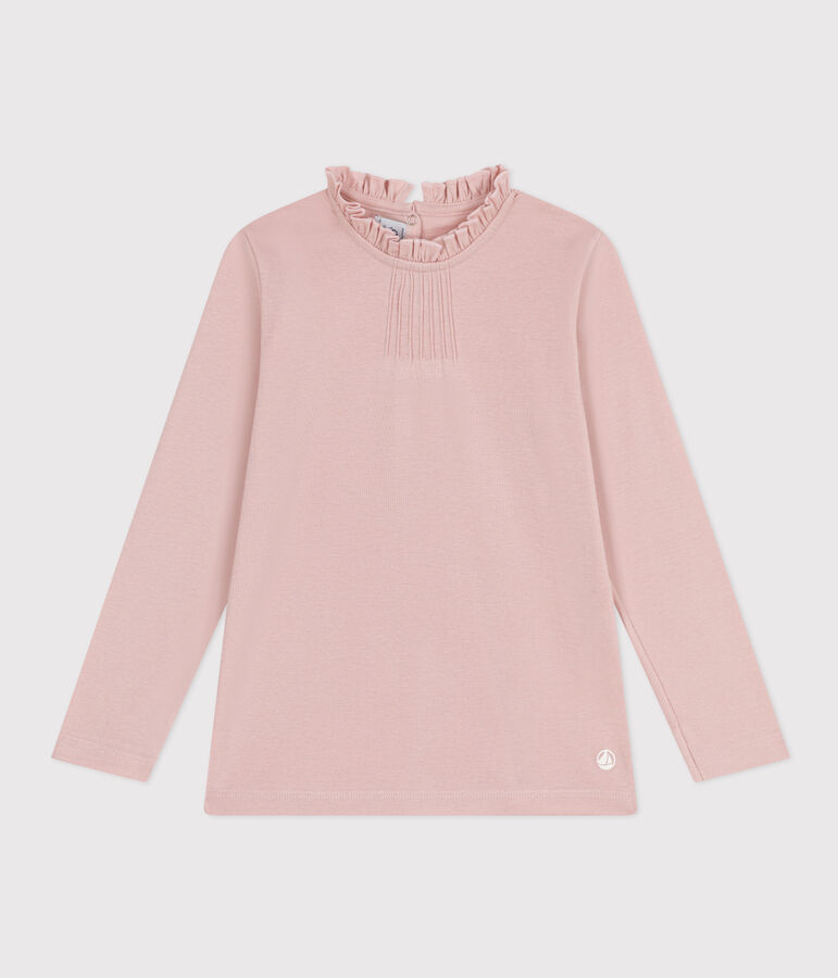 Tee-shirt manches longues en coton enfant fille rose SALINE