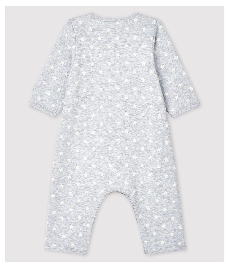 Bodyjama sans pieds b&eacute;b&eacute; en coton biologique gris POUSSIERE/blanc MARSHMALLOW
