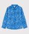 Chemise en popeline imprimée enfant garçon bleu BRASIER/blanc MULTICO