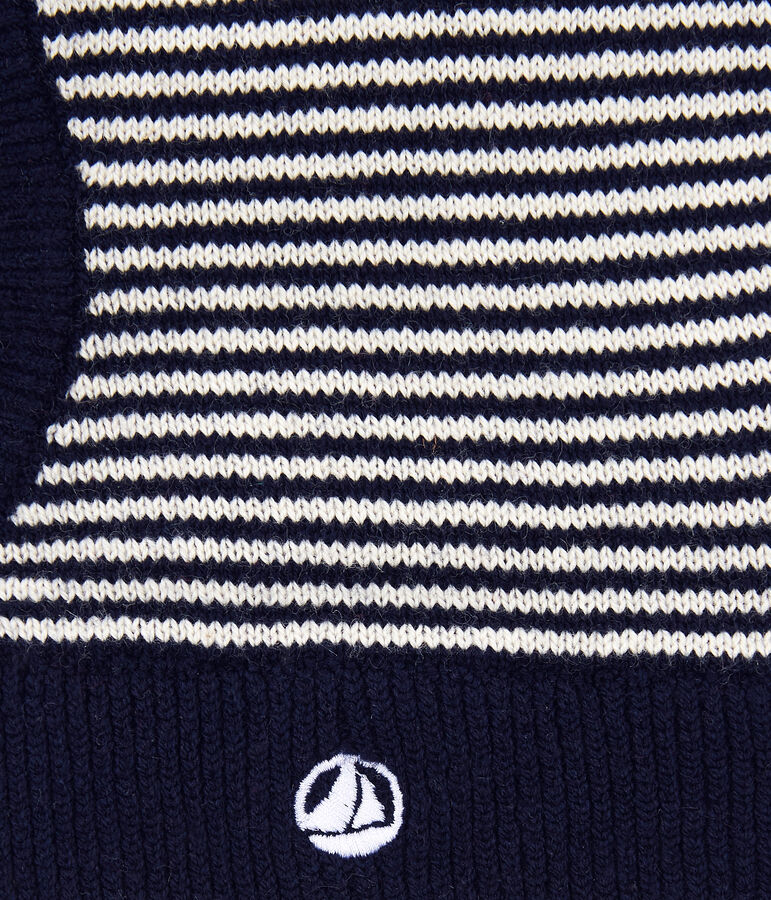 Cagoule en coton b&eacute;b&eacute; bleu SMOKING/blanc MARSHMALLOW