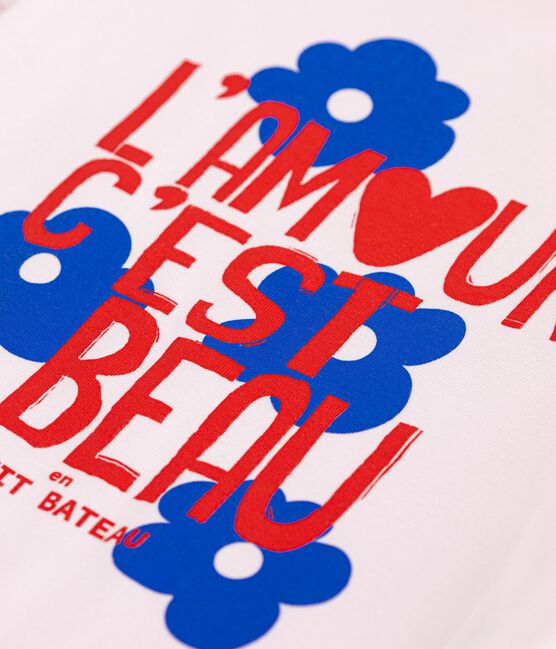 Tee-shirt enfant manches courtes en coton rose BARELY