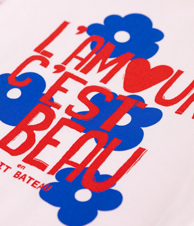 Tee-shirt enfant manches courtes en coton rose BARELY