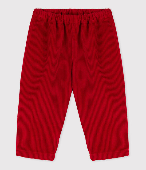 Pantalon b&eacute;b&eacute; en velours grosses c&ocirc;tes rouge